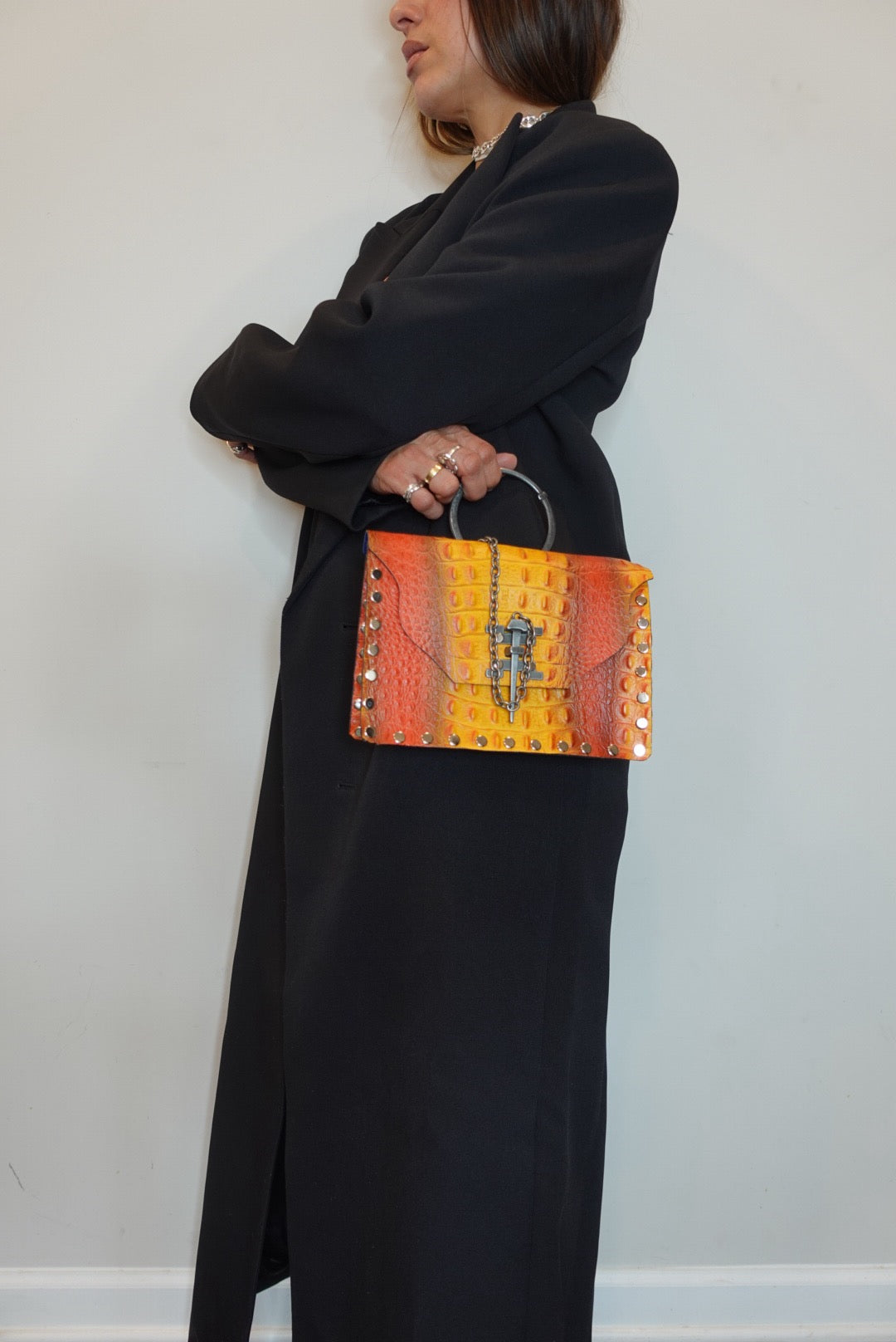 JAGUAR BAG AMBER CROCODILE