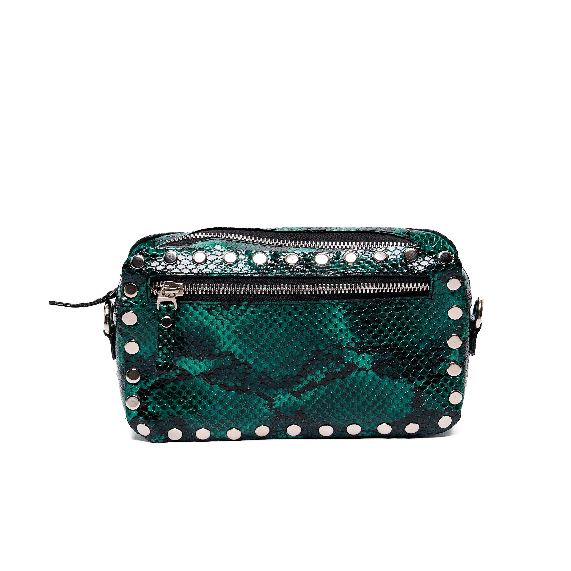 VICTORIA CAMERA BAG BLACK AND GREEN PYTHON