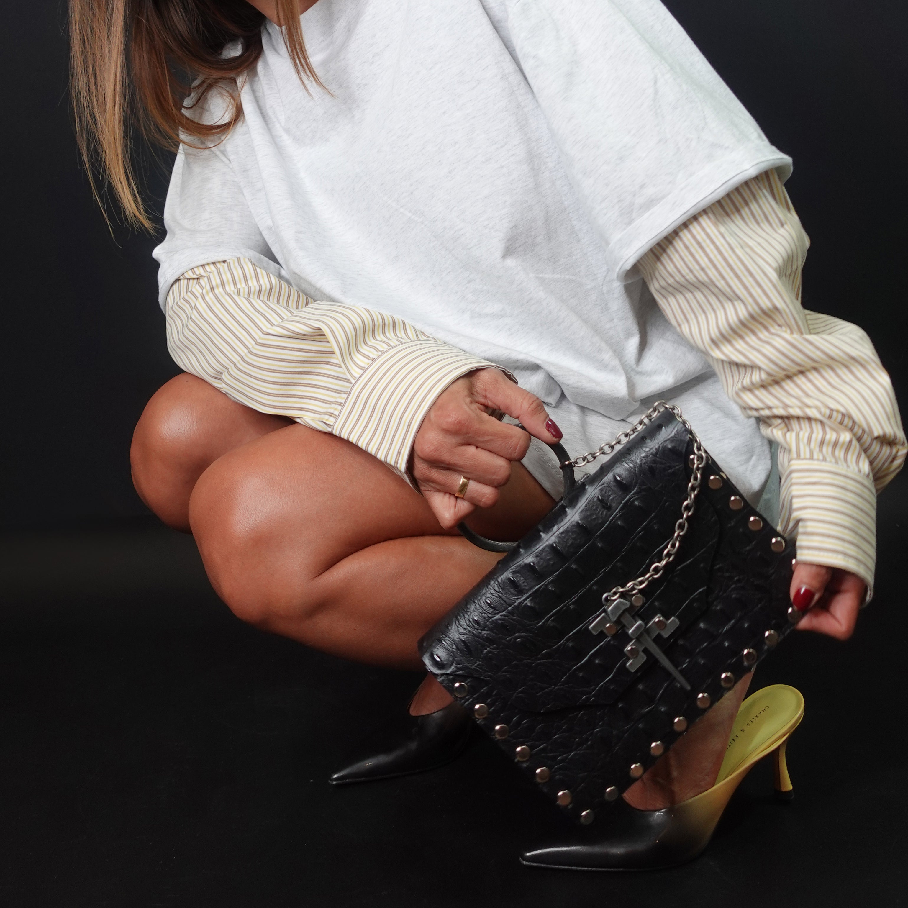 JAGUAR BAG BLACK CROCODILE
