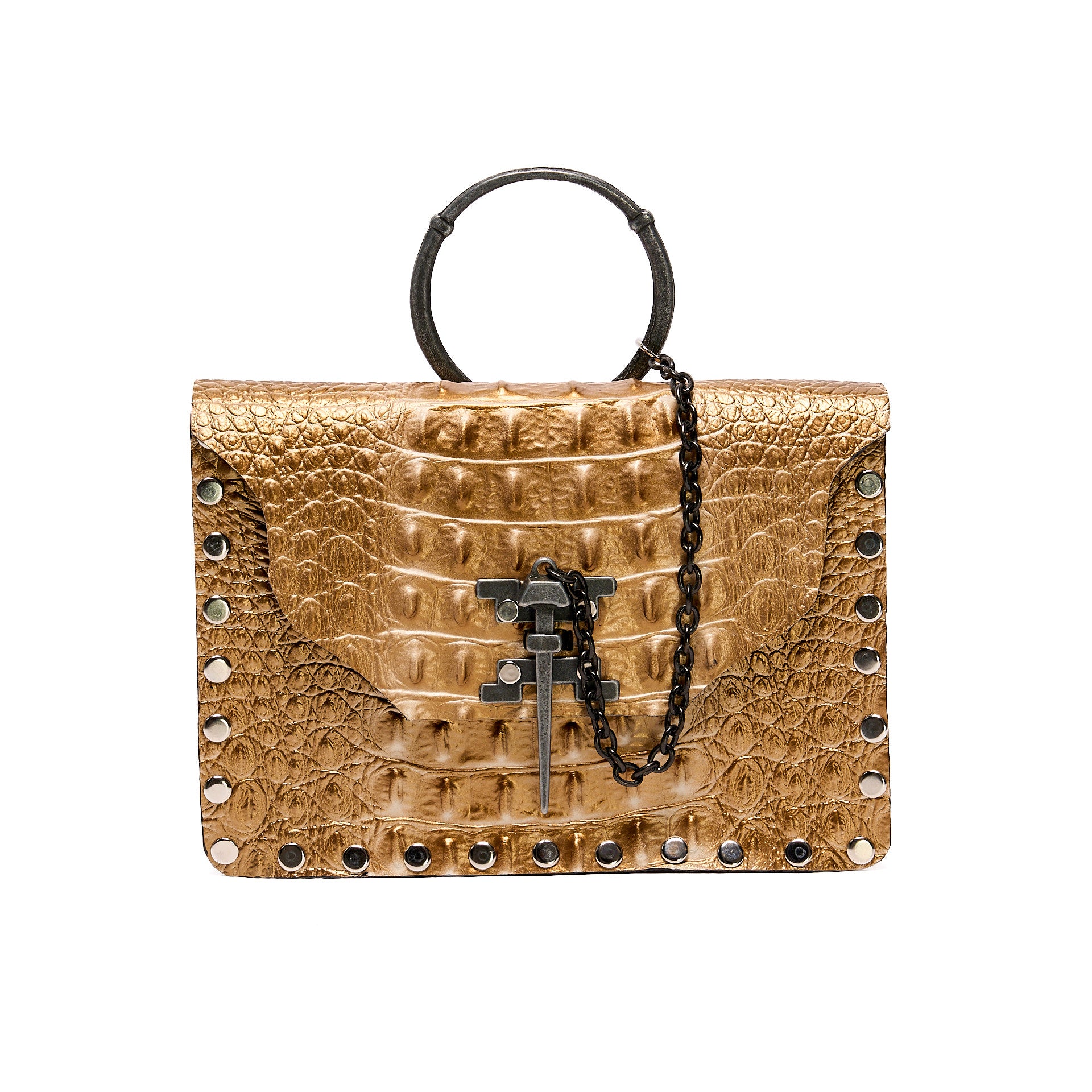 JAGUAR BAG GOLD CROCODILE