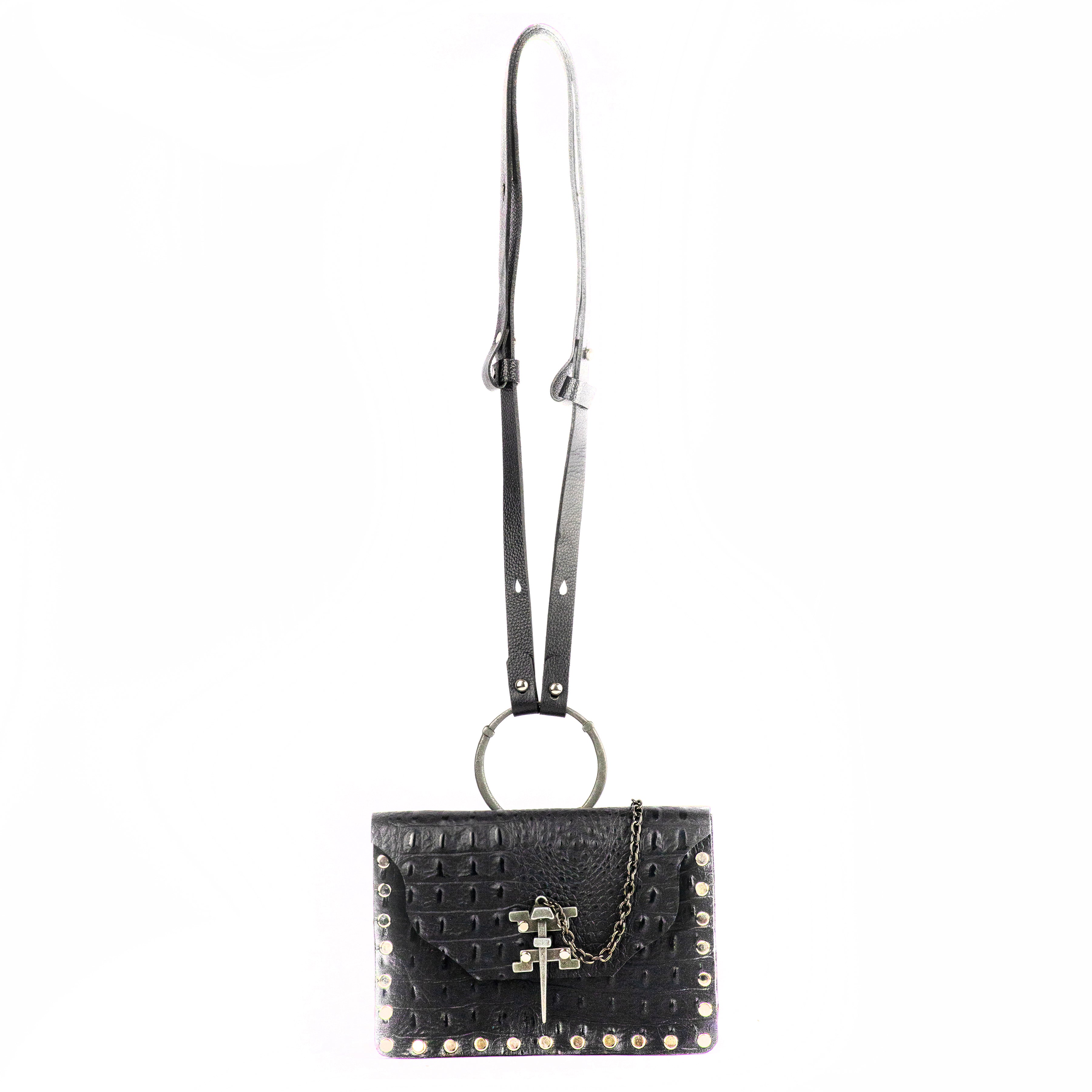 JAGUAR BAG BLACK CROCODILE