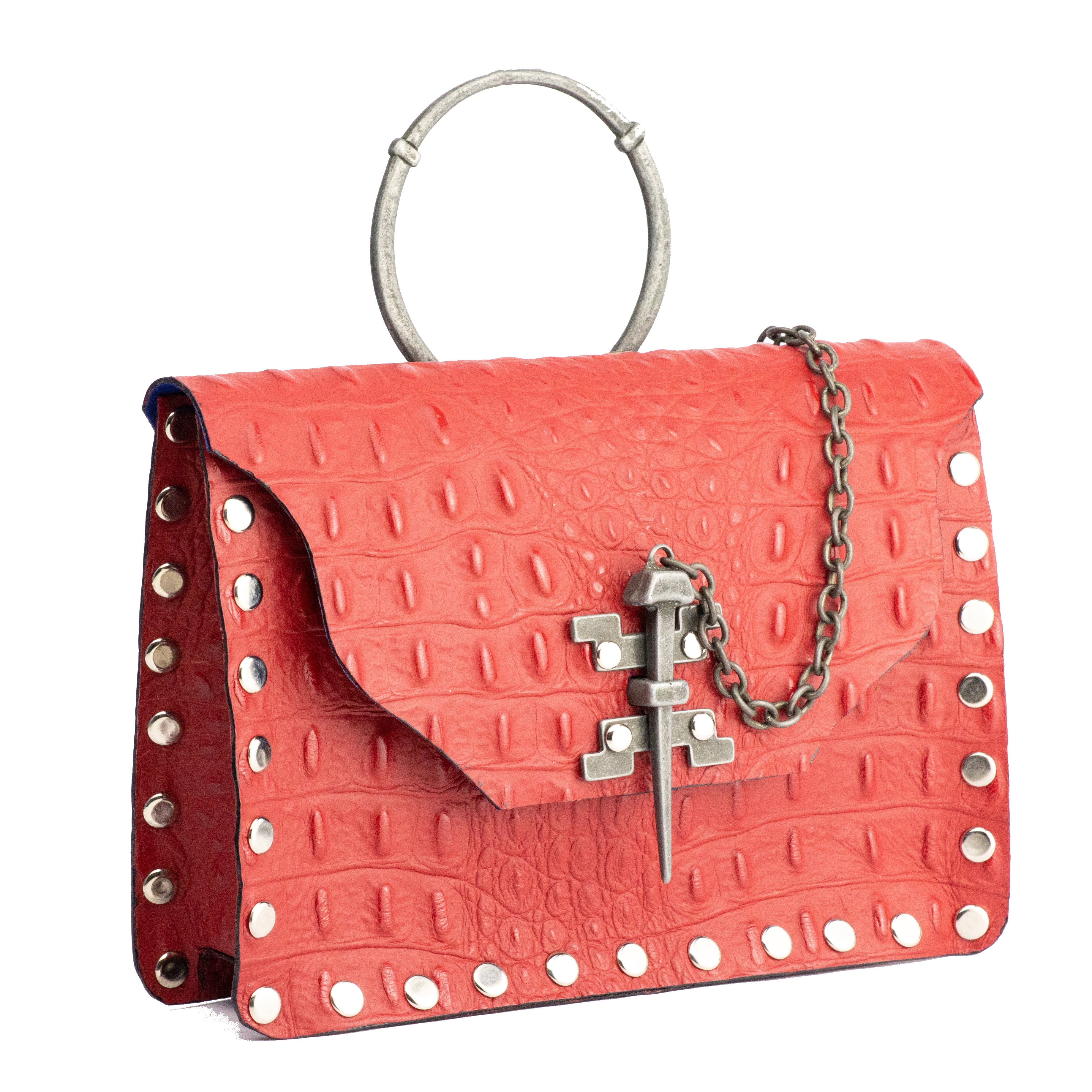 JAGUAR BAG RED CROCODILE