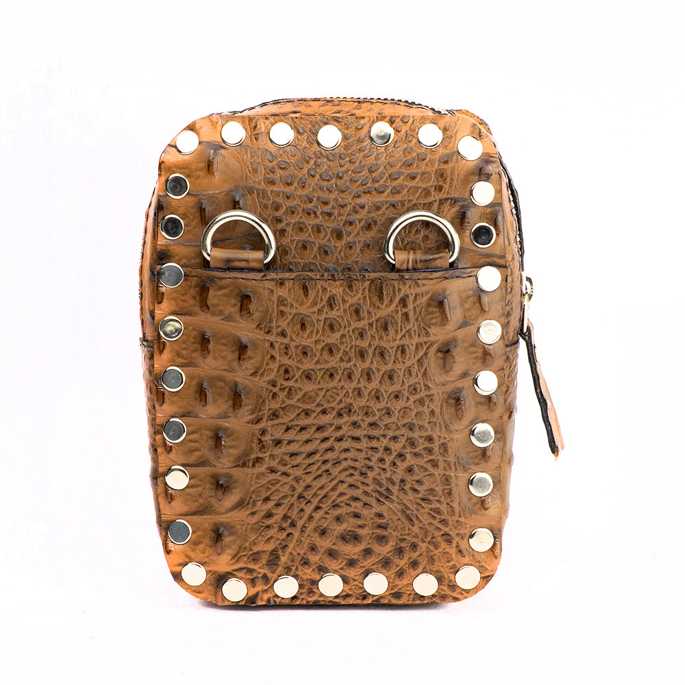 RIVERA CAMERA BAG BROWN CROCODILE