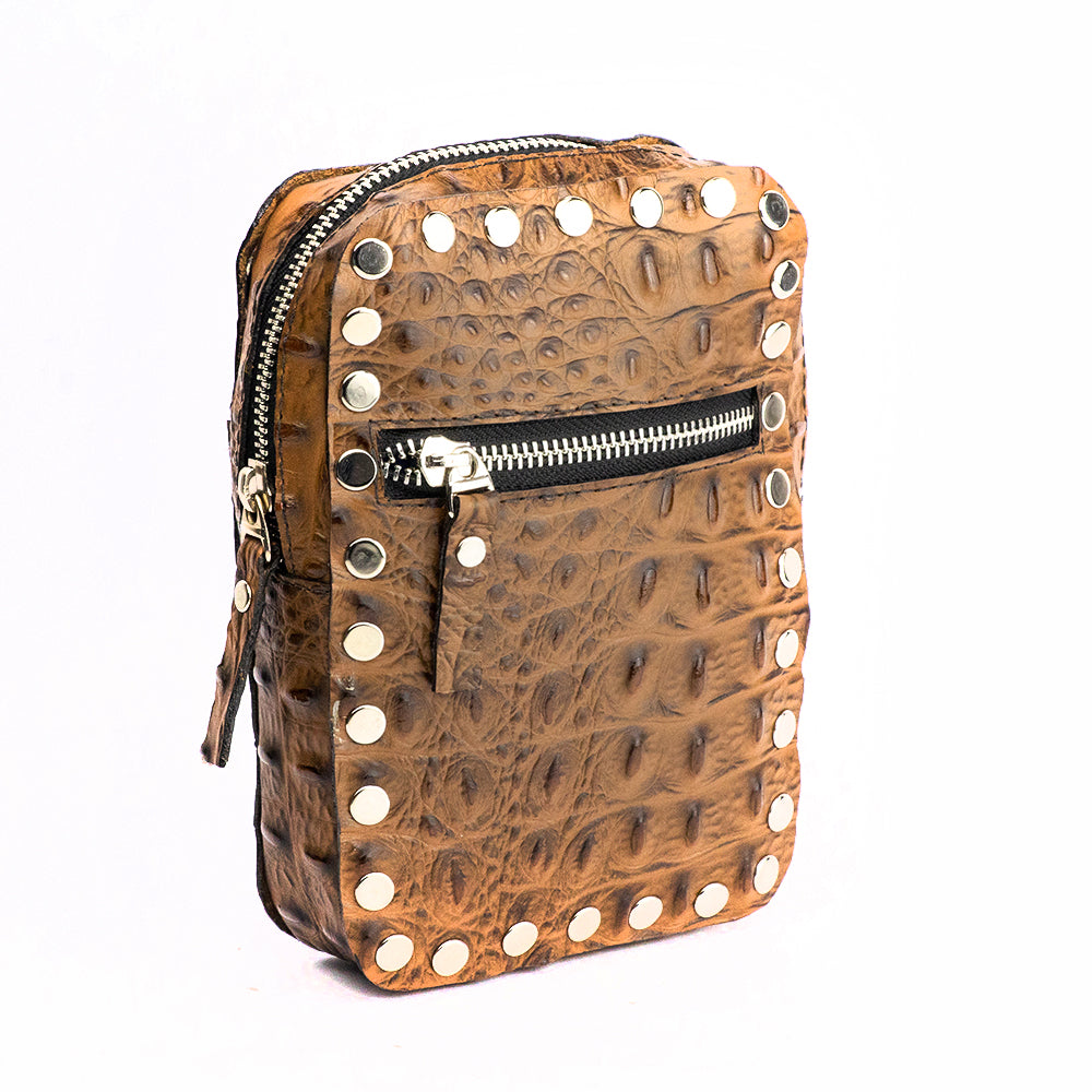 RIVERA CAMERA BAG BROWN CROCODILE