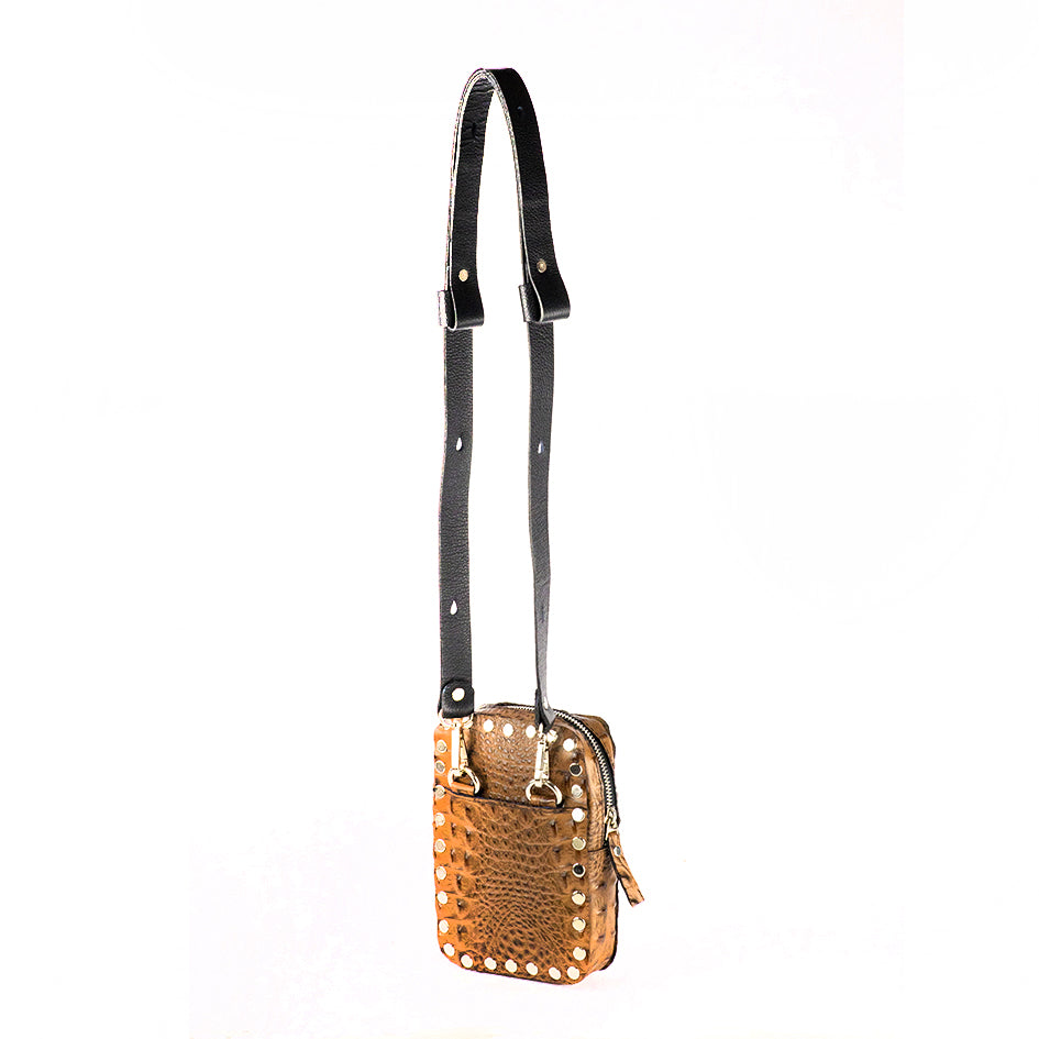 RIVERA CAMERA BAG BROWN CROCODILE