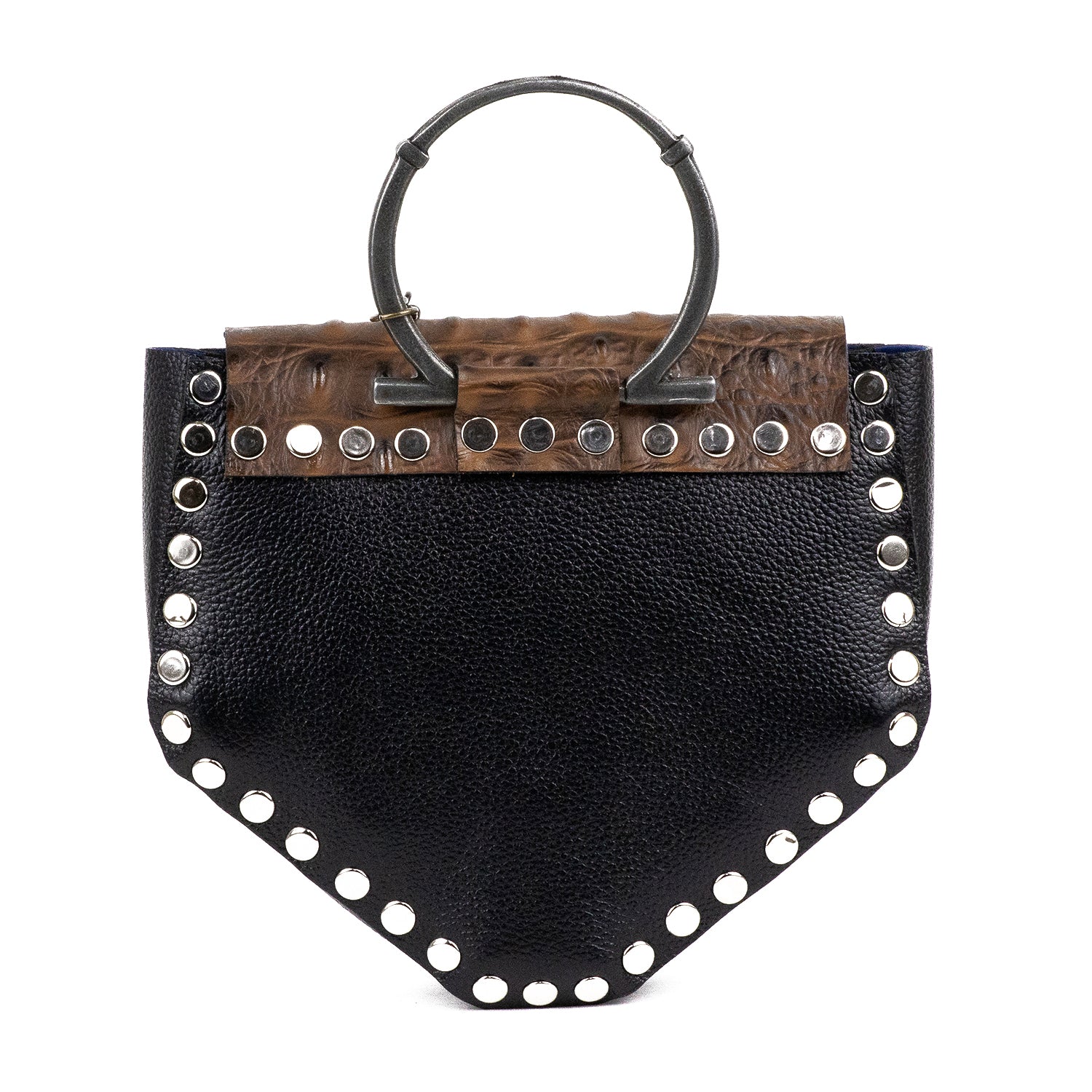 KRISTIAN BAG BLACK AND BROWN CROCODILE