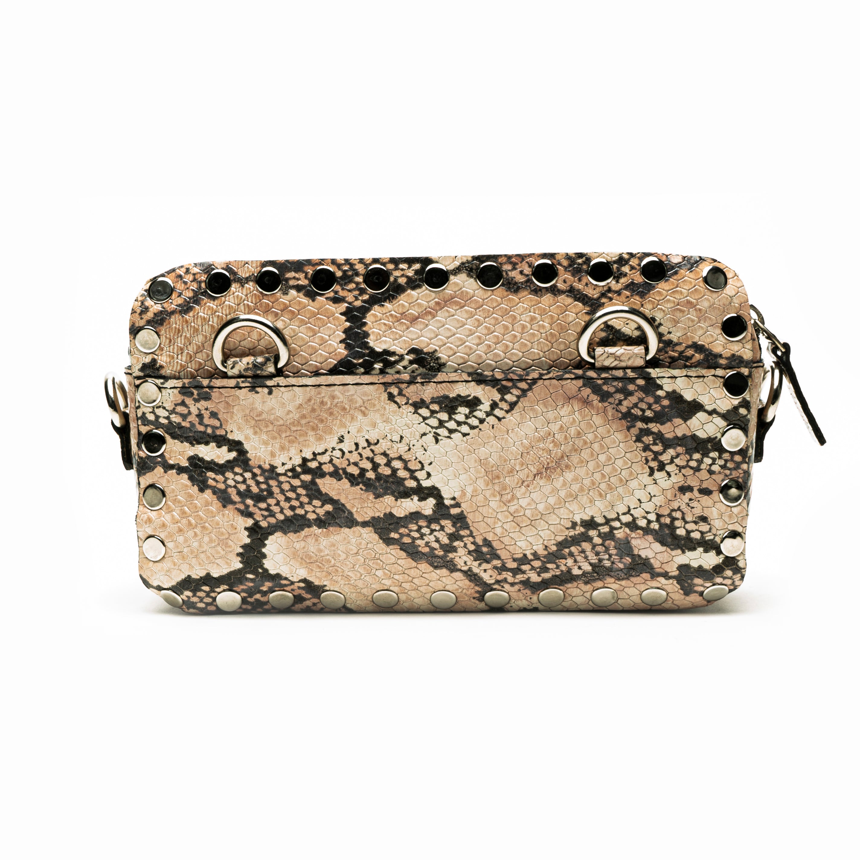 Victoria leather ボディバッグ ヘビ柄USA製 ビクトリアレザー VICTORIA - black & brown - laser snake