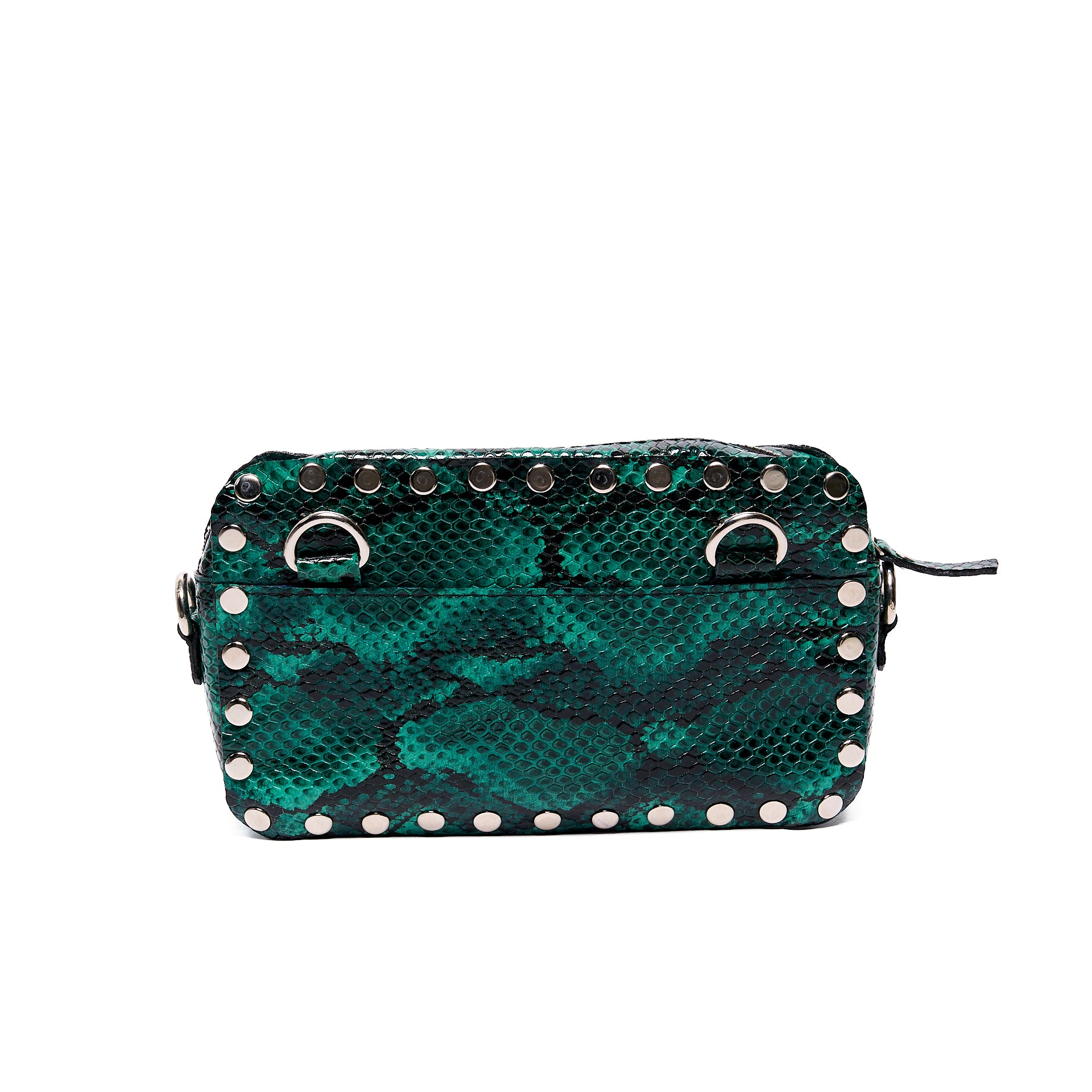 VICTORIA CAMERA BAG BLACK AND GREEN PYTHON