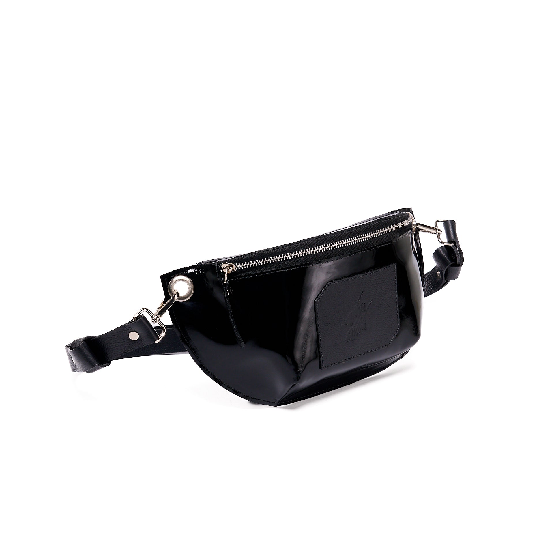 FANNY PACK BLACK PATENT