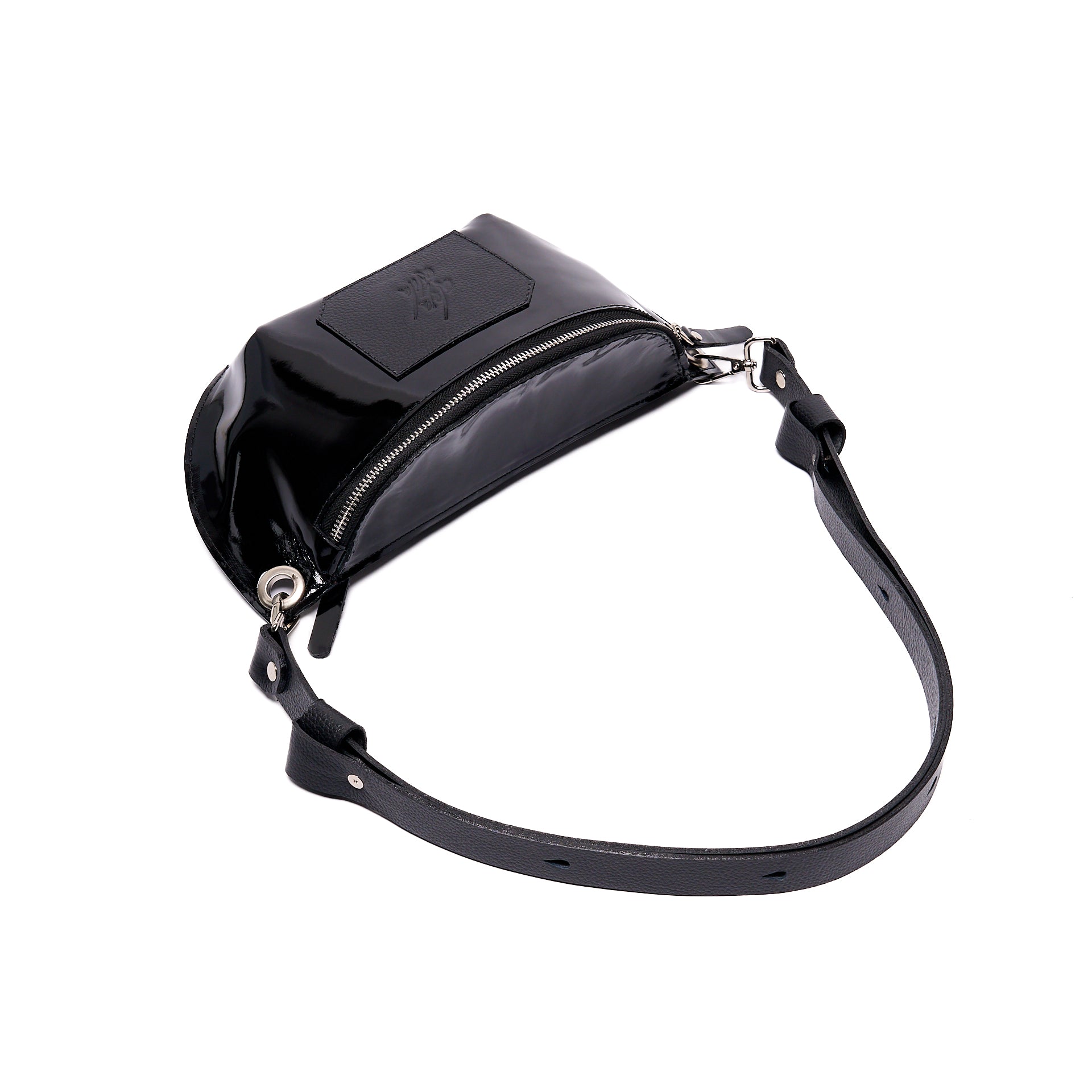 FANNY PACK BLACK PATENT