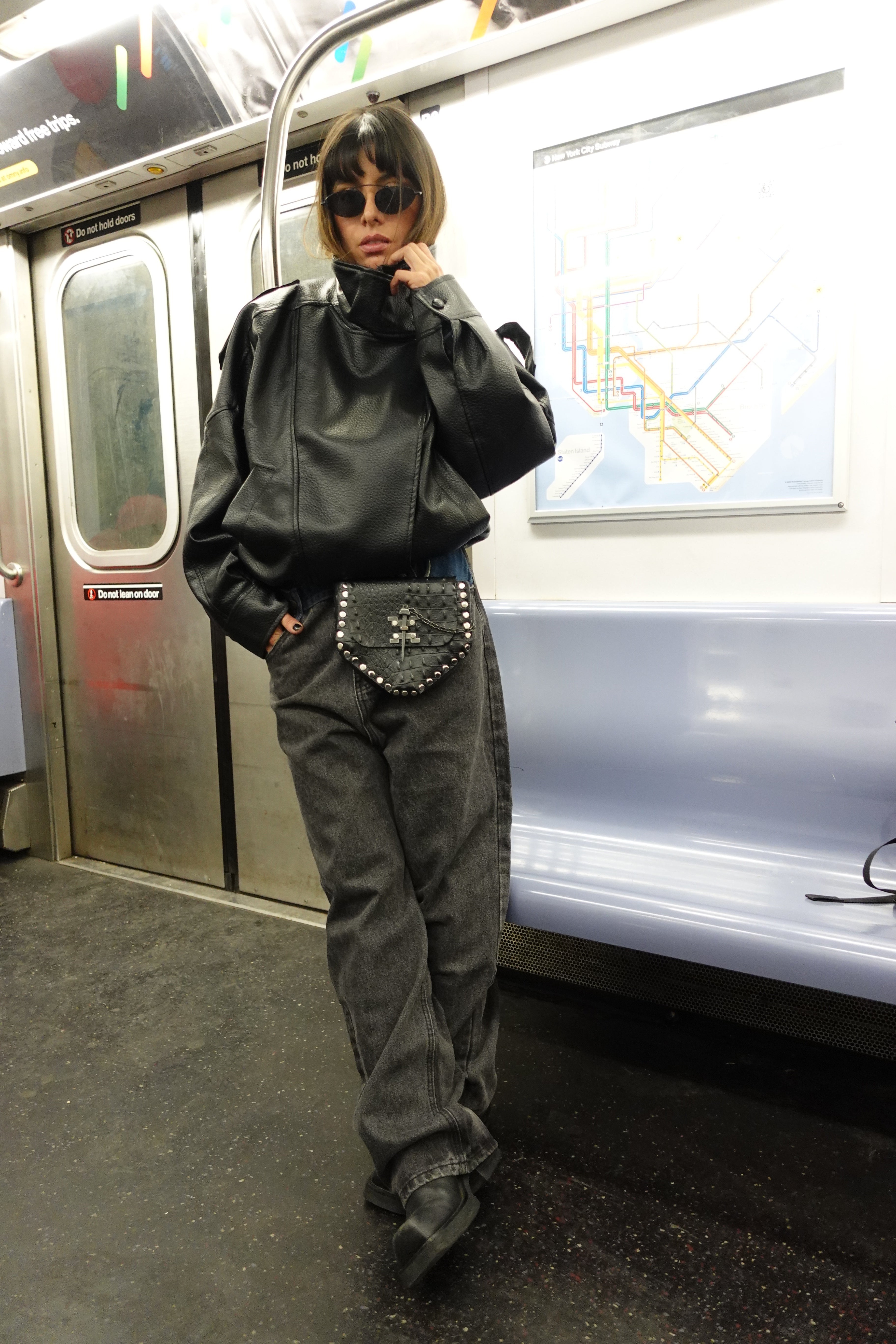 KRISTIAN MINI BAG BLACK CROCODILE