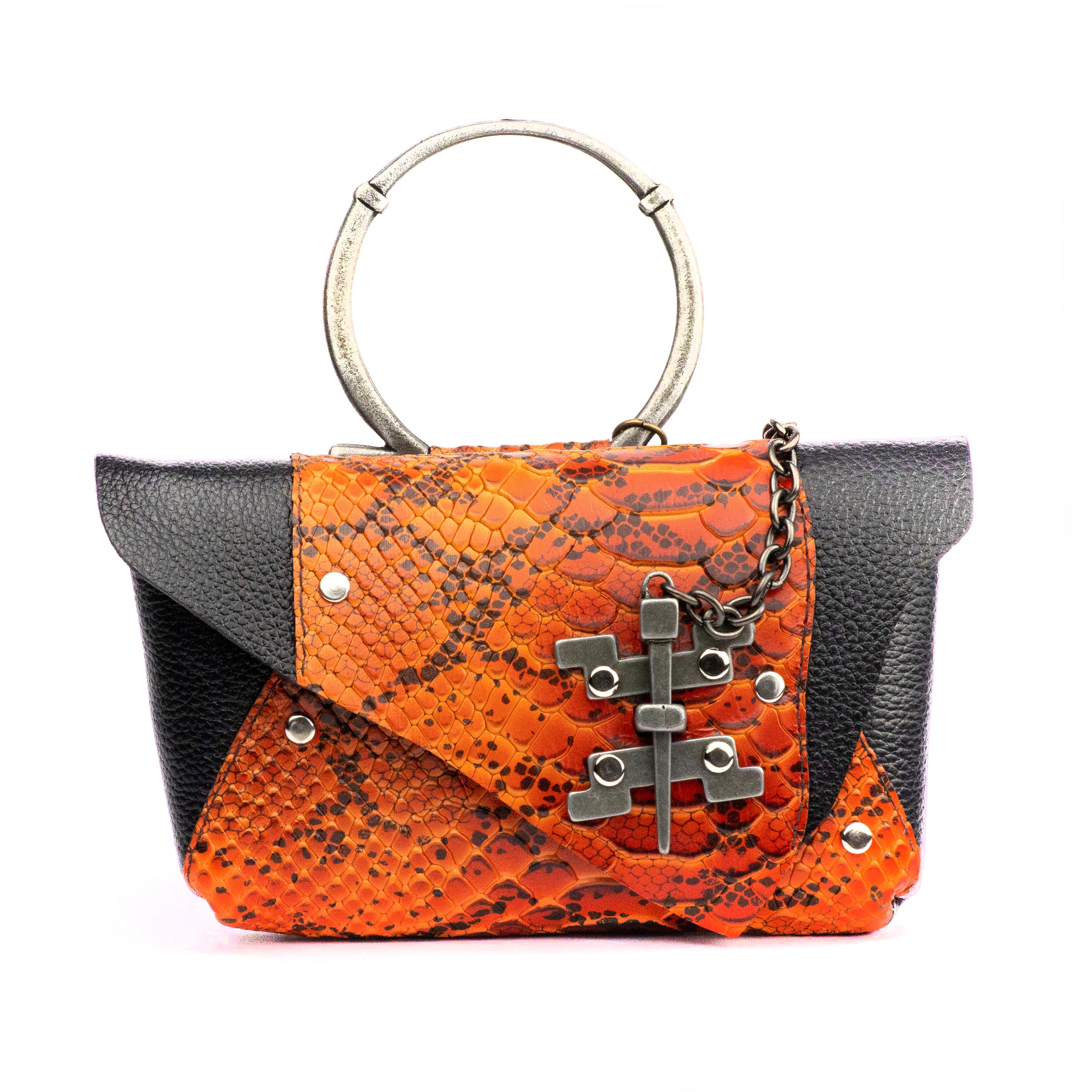 EDITH MINI BAG BLACK PYTHON FIRE
