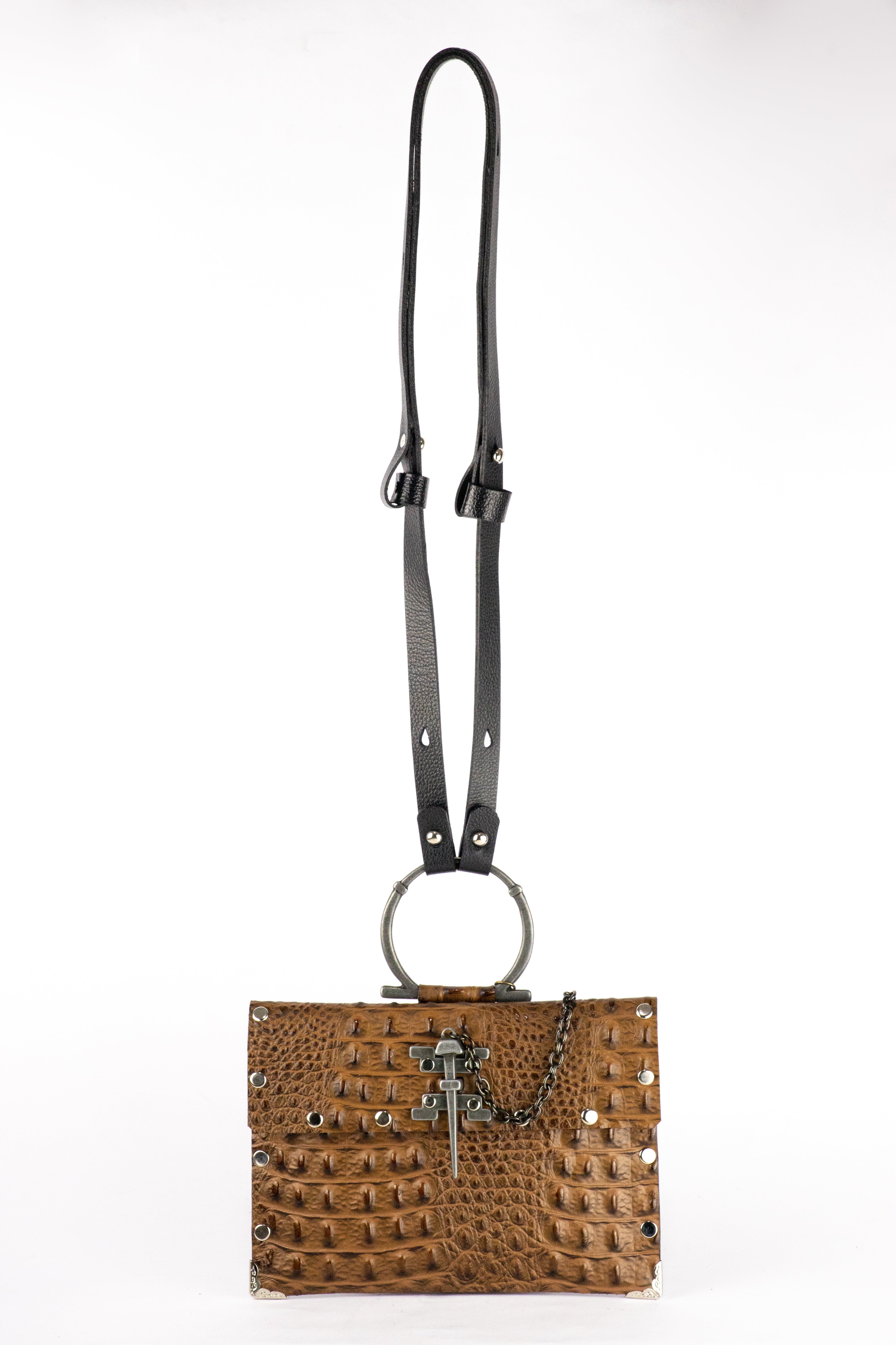 ERIKA BAG BROWN COCODRILE