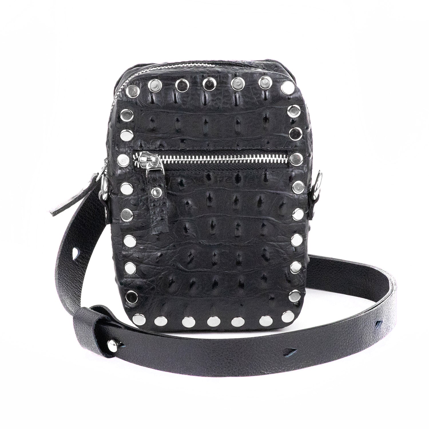 Croc Across Body Camera Bag Nubuck Crocodile Leather Camera Cross