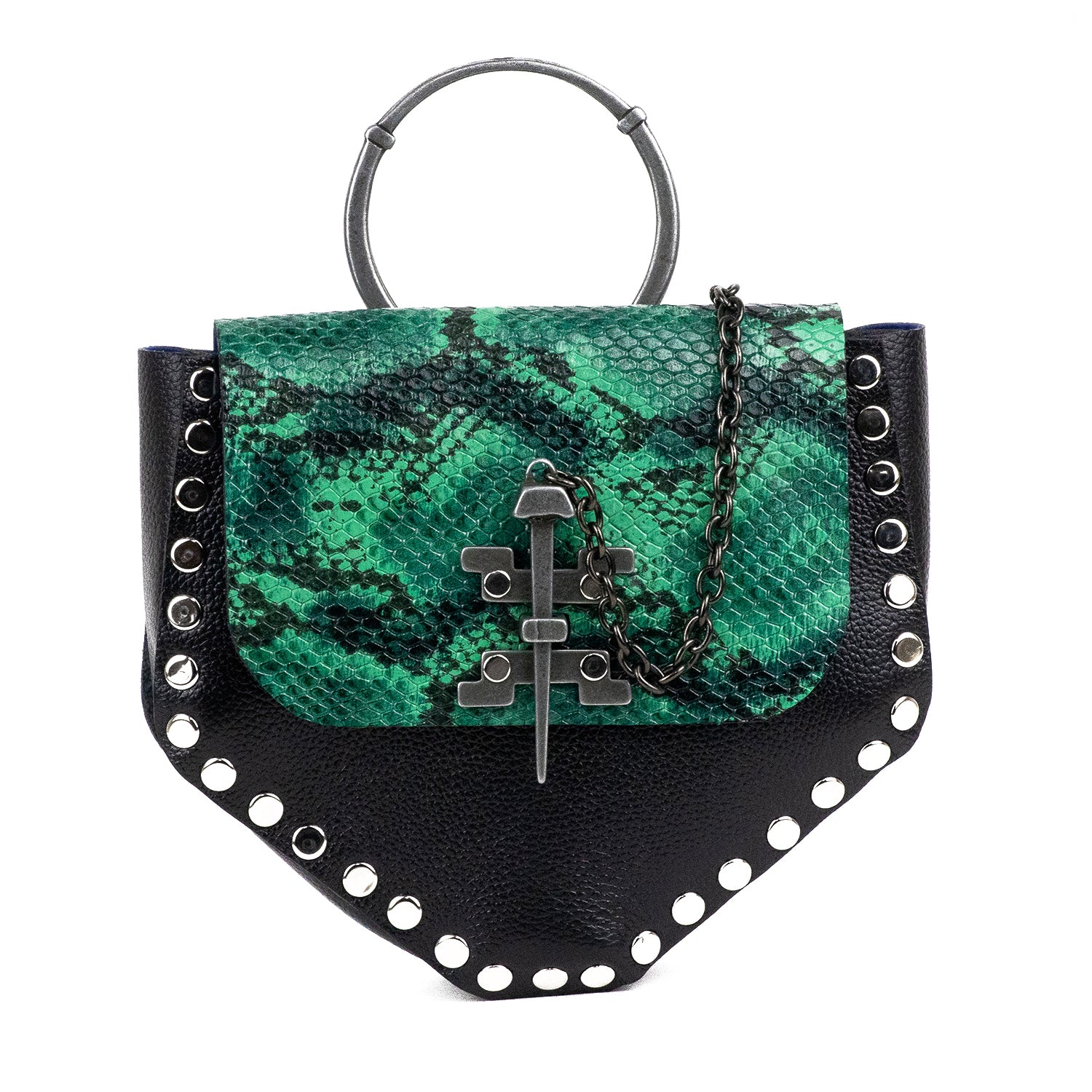 KRISTIAN BAG BLACK AND GREEN PYTHON