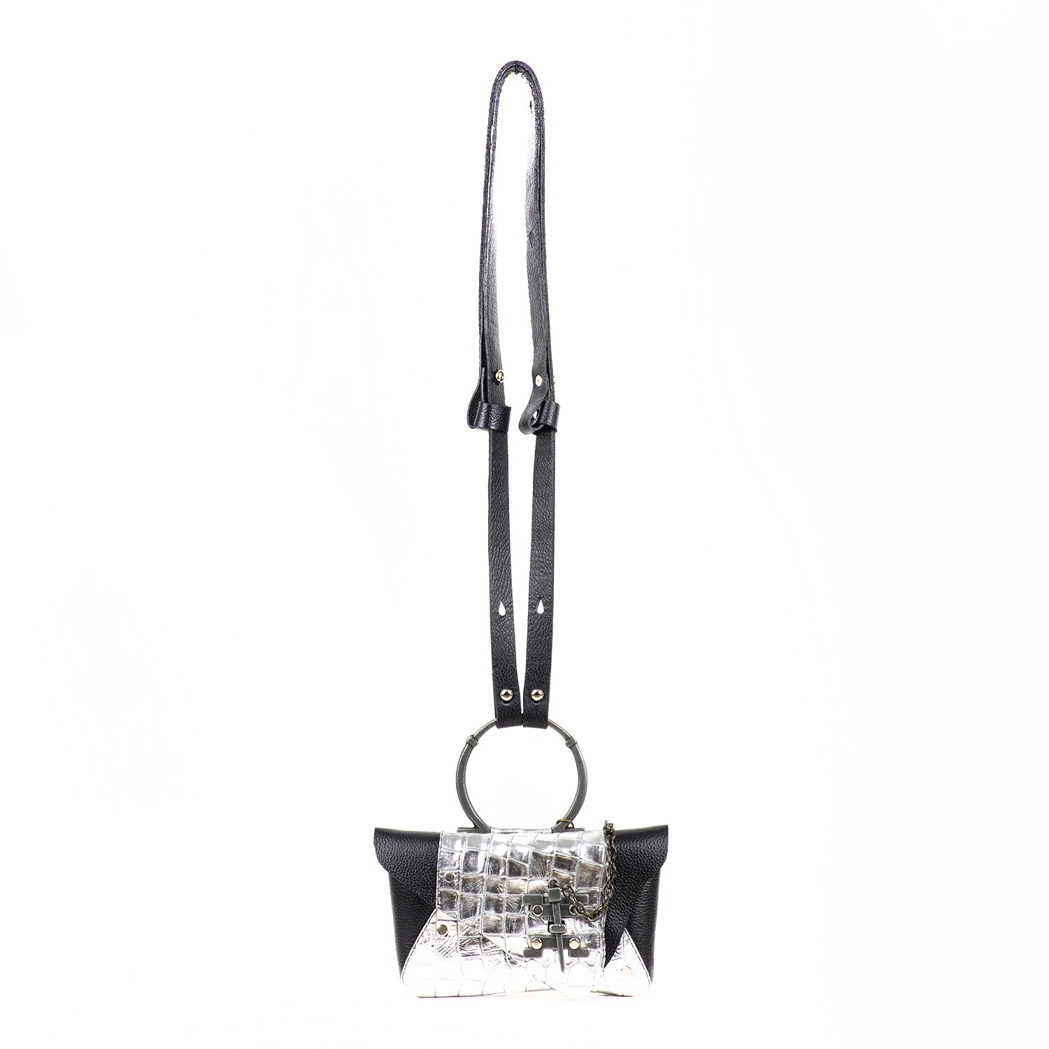 EDITH MINI BAG SILVER ALLIGATOR