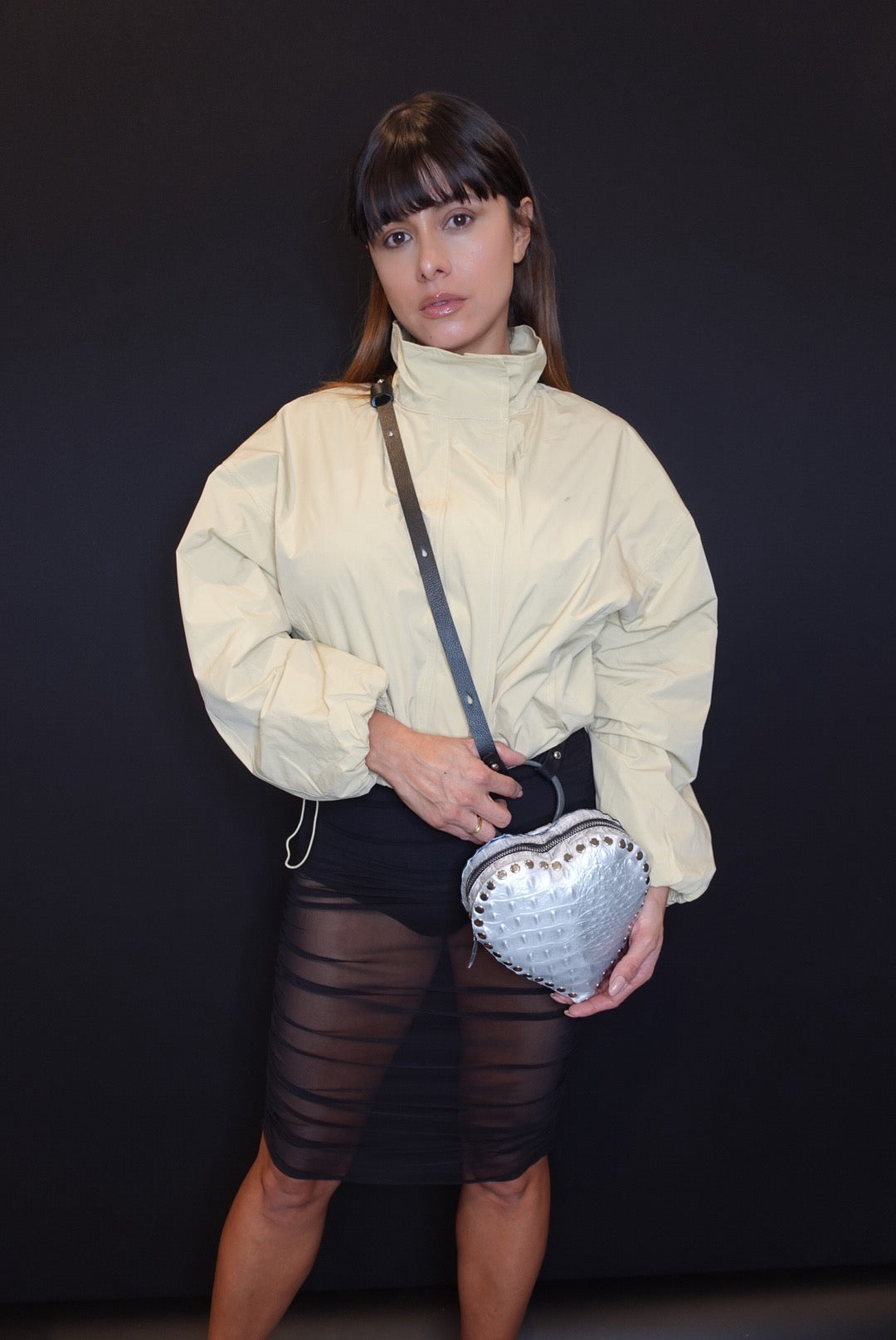 MI AMOR BAG SILVER CROCODILE