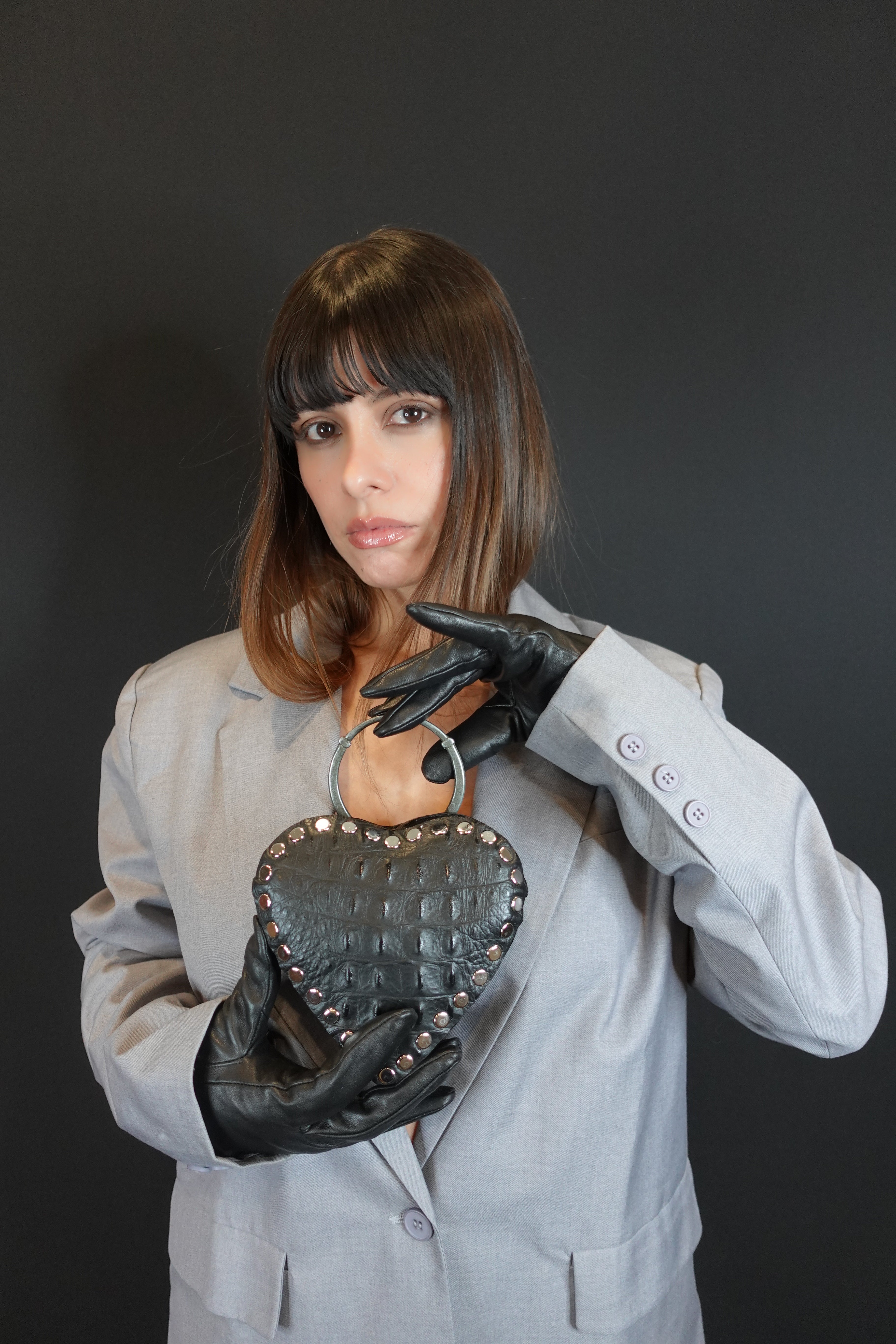 MI AMOR MINI BAG BLACK CROCODILE