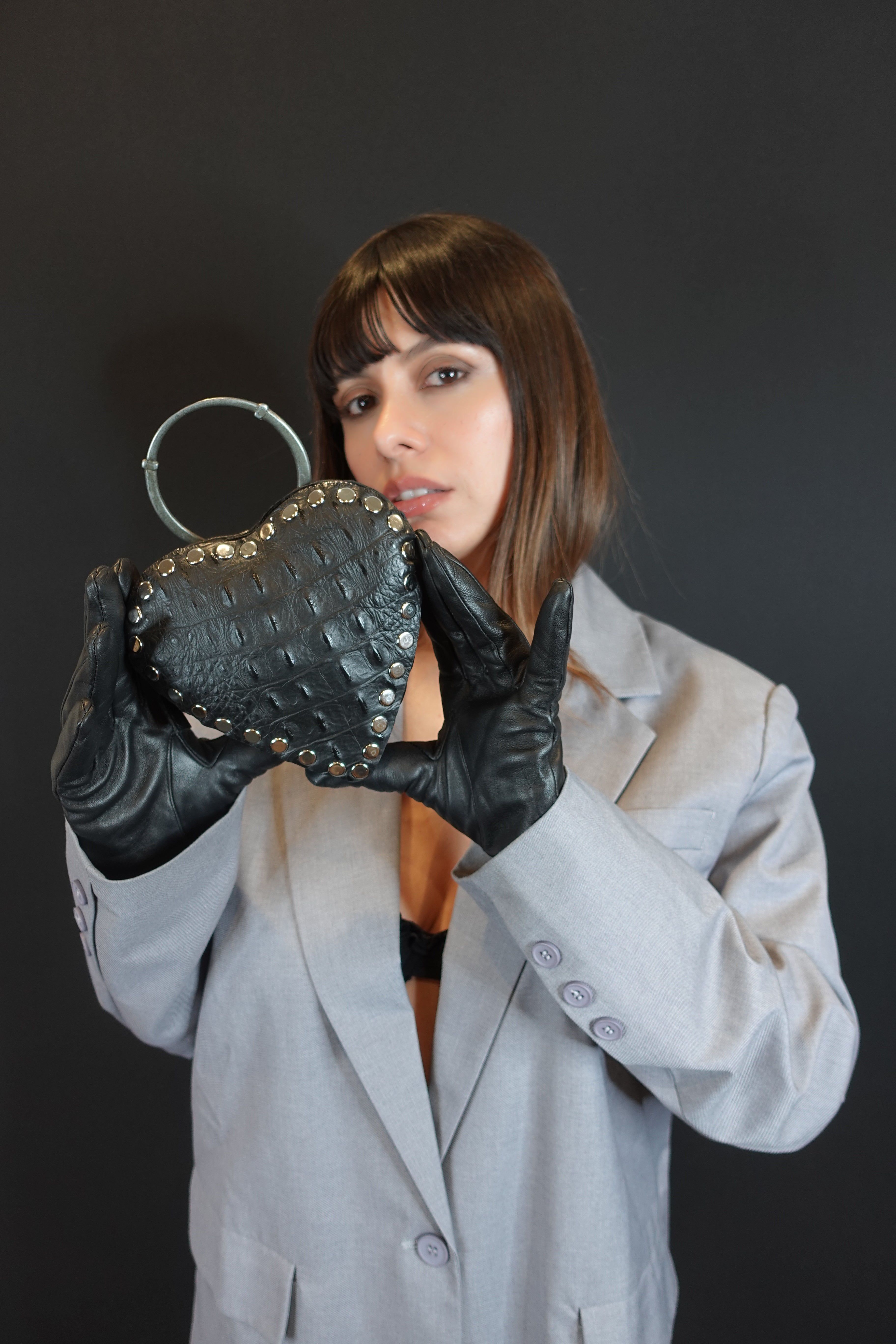 MI AMOR MINI BAG BLACK CROCODILE