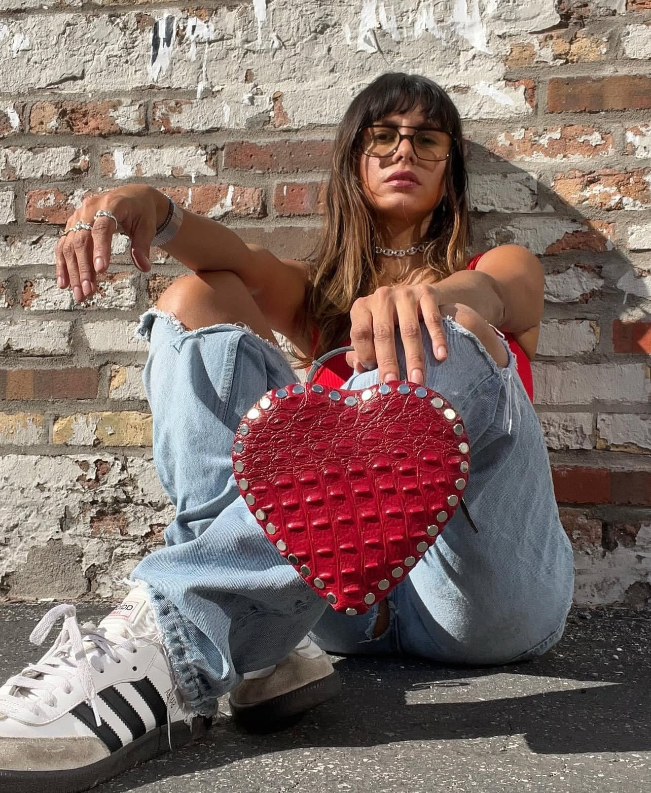 MI AMOR BAG BLACK CROCODILE