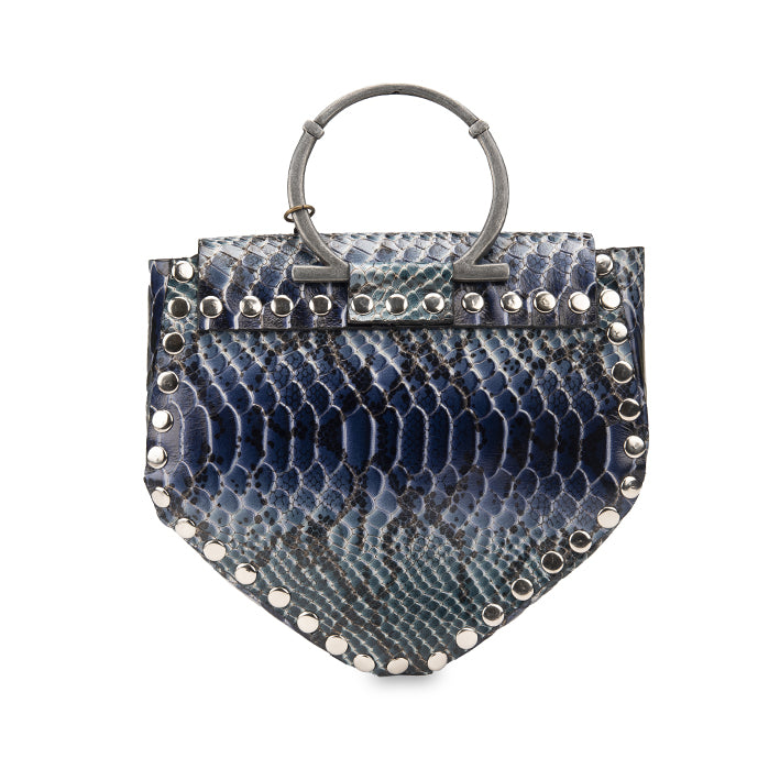KRISTIAN BLUE PYTHON EMBOSSED LEATHER BAG