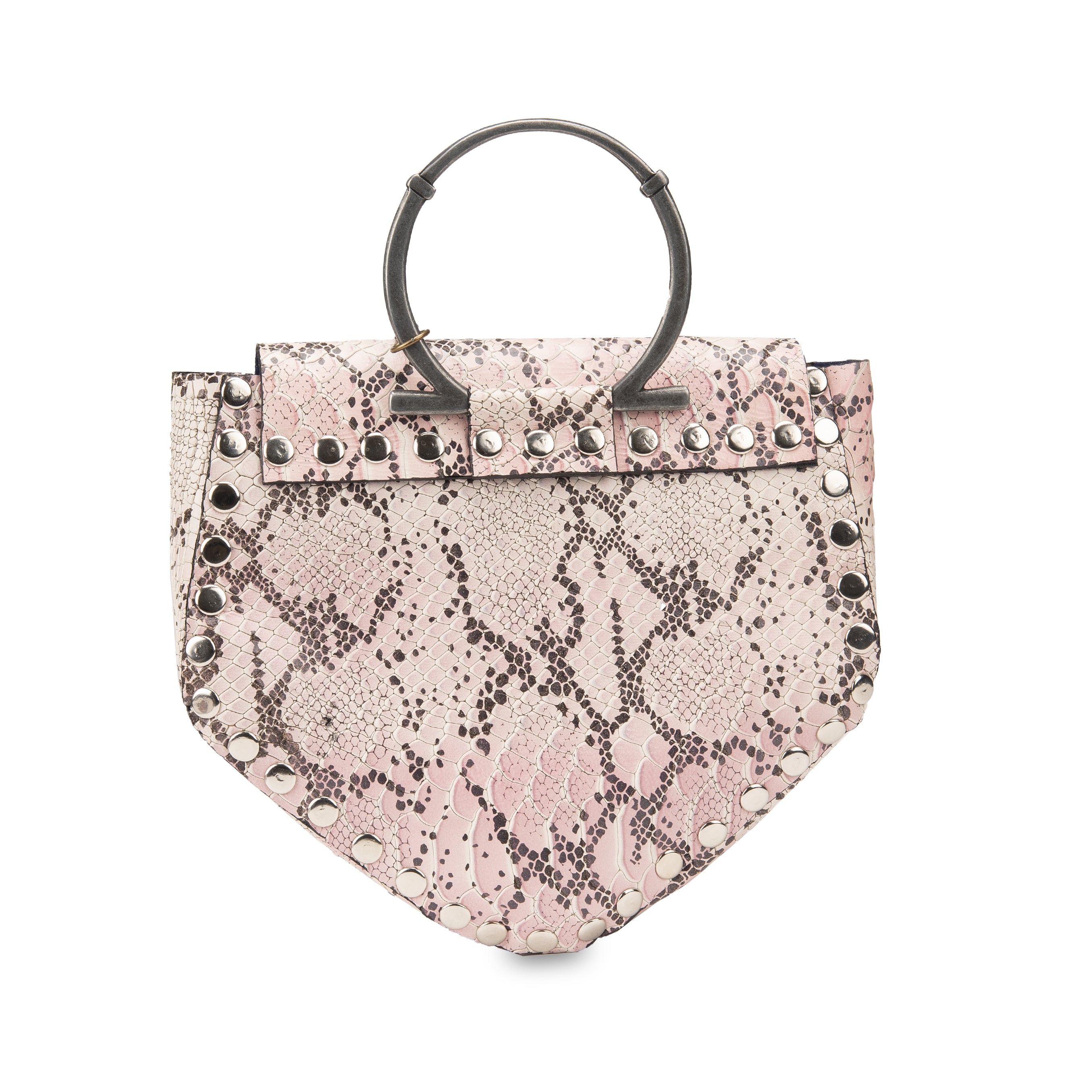 KRISTIAN PINK PYTHON EMBOSSED LEATHER BAG