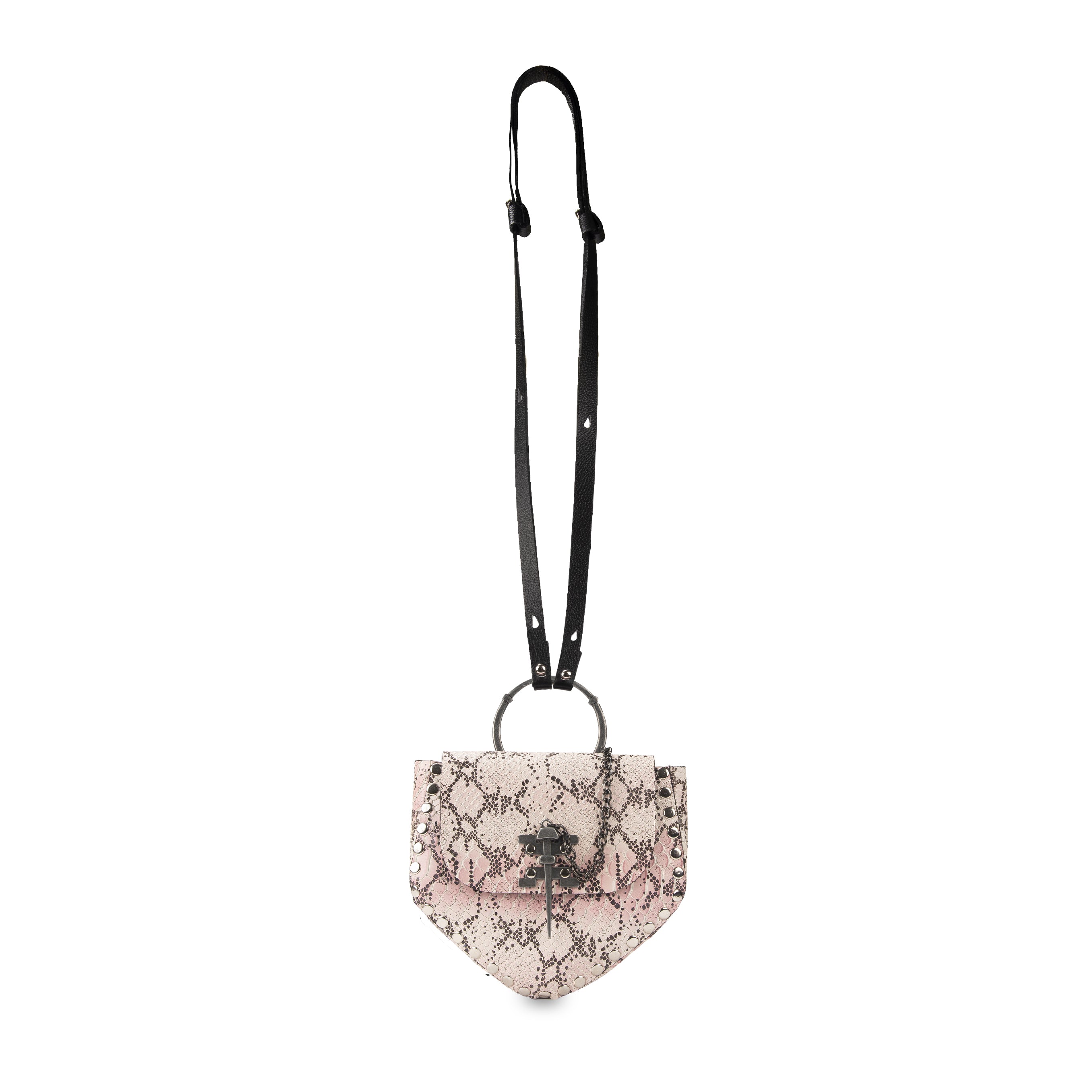 KRISTIAN PINK PYTHON EMBOSSED LEATHER BAG