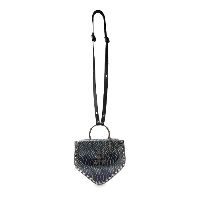 KRISTIAN BLUE PYTHON EMBOSSED LEATHER BAG